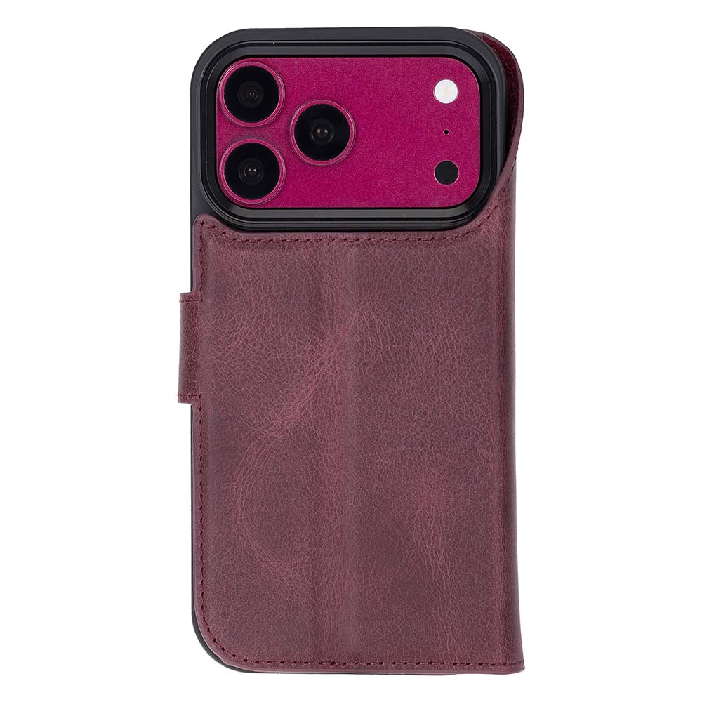 Purple leather MagSafe wallet case for iPhone 18 Pro and 17 Pro - view 7