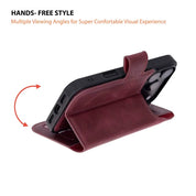 Purple leather MagSafe wallet case for iPhone 18 Pro and 17 Pro - view 4
