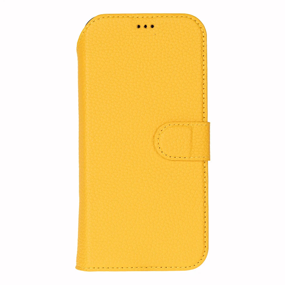Yellow leather MagSafe wallet case for iPhone 18 Pro and 17 Pro - view 6