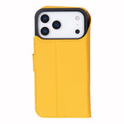 Yellow leather MagSafe wallet case for iPhone 18 Pro and 17 Pro - view 7