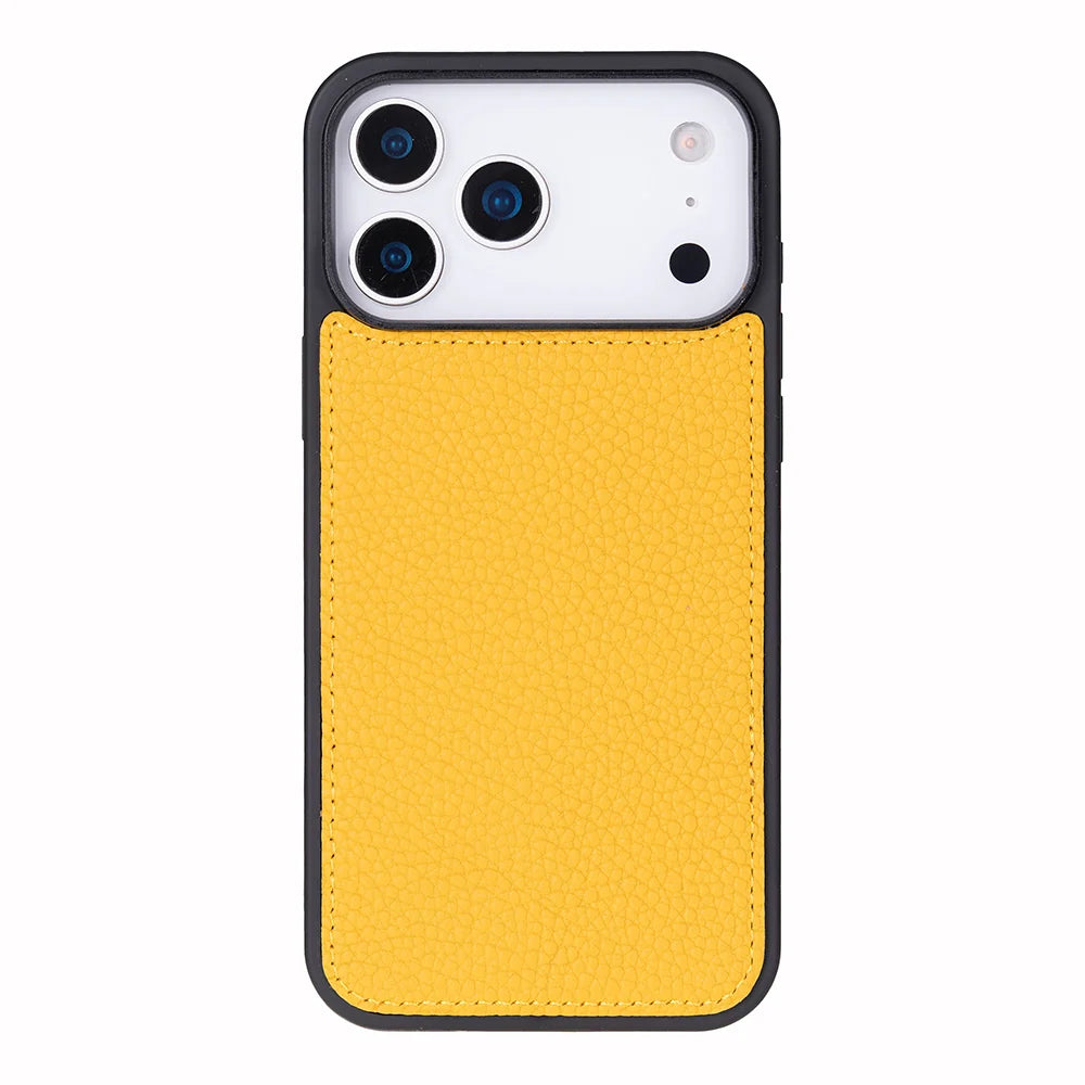 Yellow leather MagSafe wallet case for iPhone 18 Pro and 17 Pro - view 11