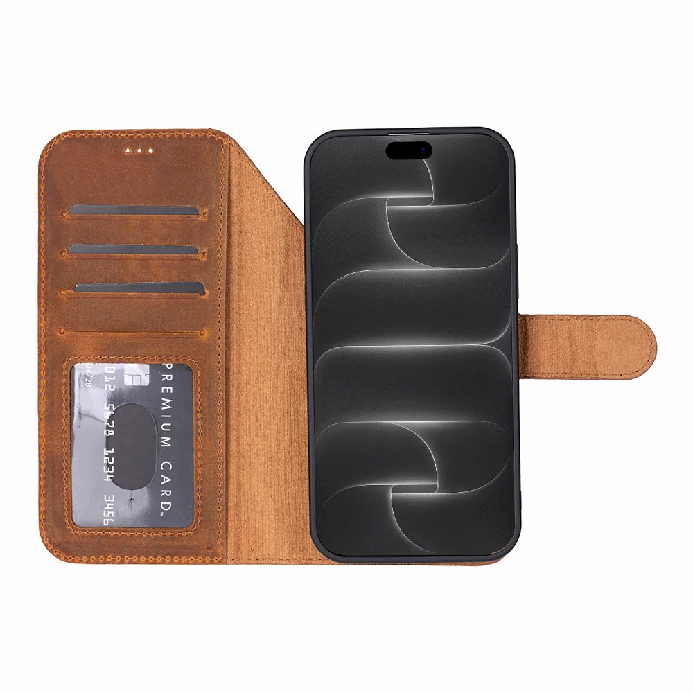 Moccasin leather MagSafe wallet case for iPhone 18 Pro and 17 Pro - view 8