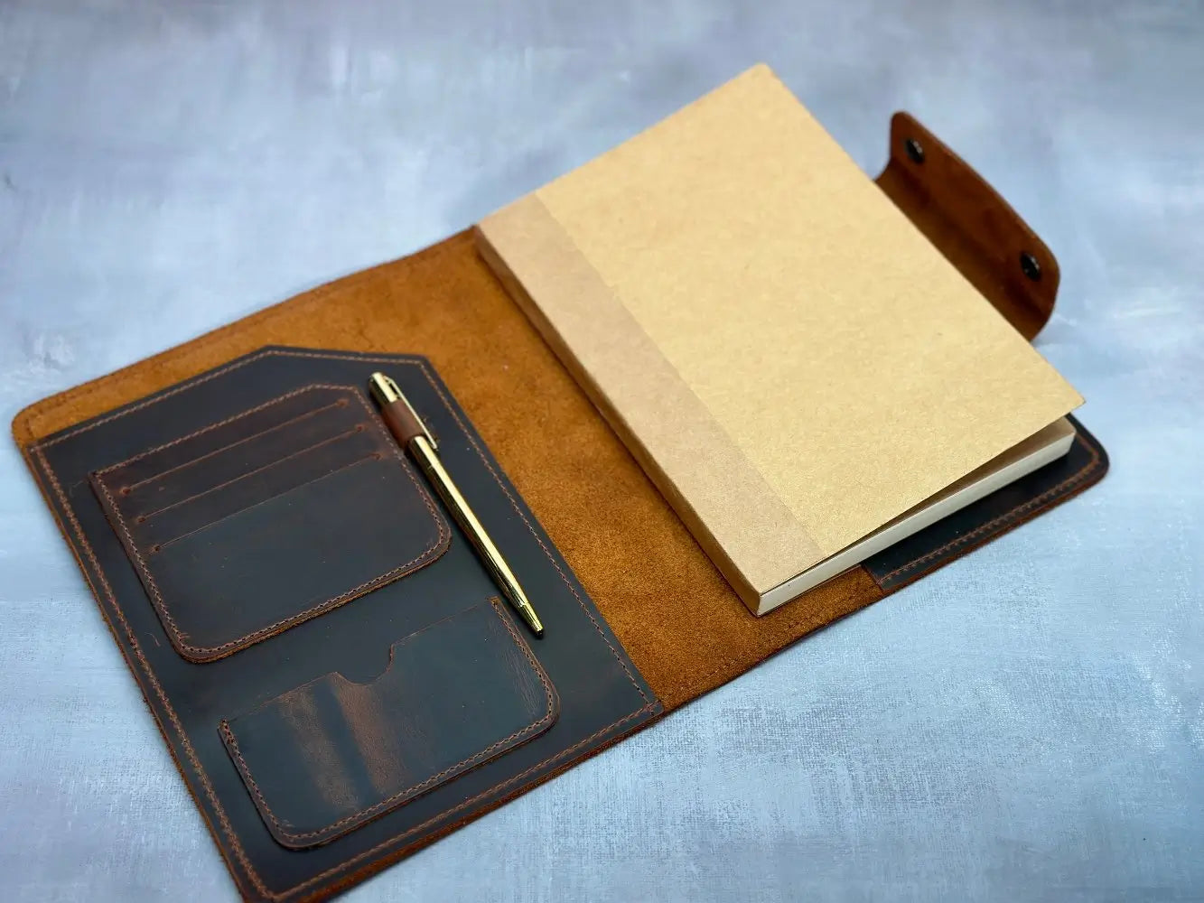 Personalized Handmade A5 Leather Planner with Pen - Legendary Hide