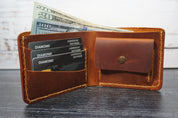 Personalized Handmade Brown Leather Wallet for Men - Legendary Hide