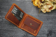 Personalized Handmade Brown Leather Wallet for Men - Legendary Hide