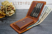 Personalized Handmade Brown Leather Wallet for Men - Legendary Hide