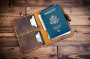 Personalized Handmade Leather Passport Cover & Travel Wallet