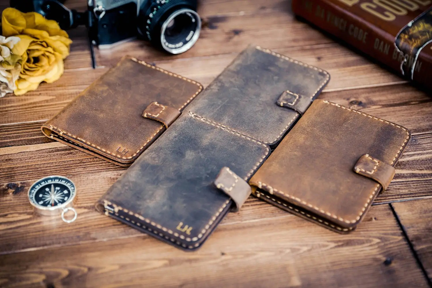 Personalized Handmade Leather Passport Cover & Travel Wallet