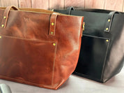 Personalized Leather Dopp Kit & Tote Bag for Women - Legendary Hide