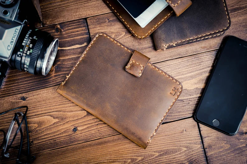 Personalized Leather Passport Cover & Travel Wallet & Notebook