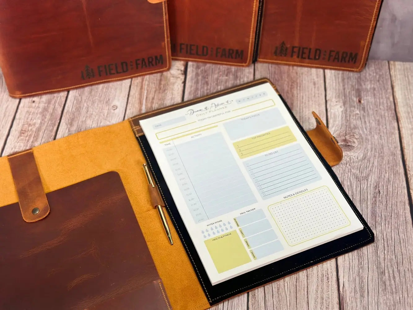 Personalized Leather Portfolio with Notepad & Planner - Legendary Hide