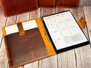 Personalized Leather Portfolio with Notepad & Planner - Legendary Hide