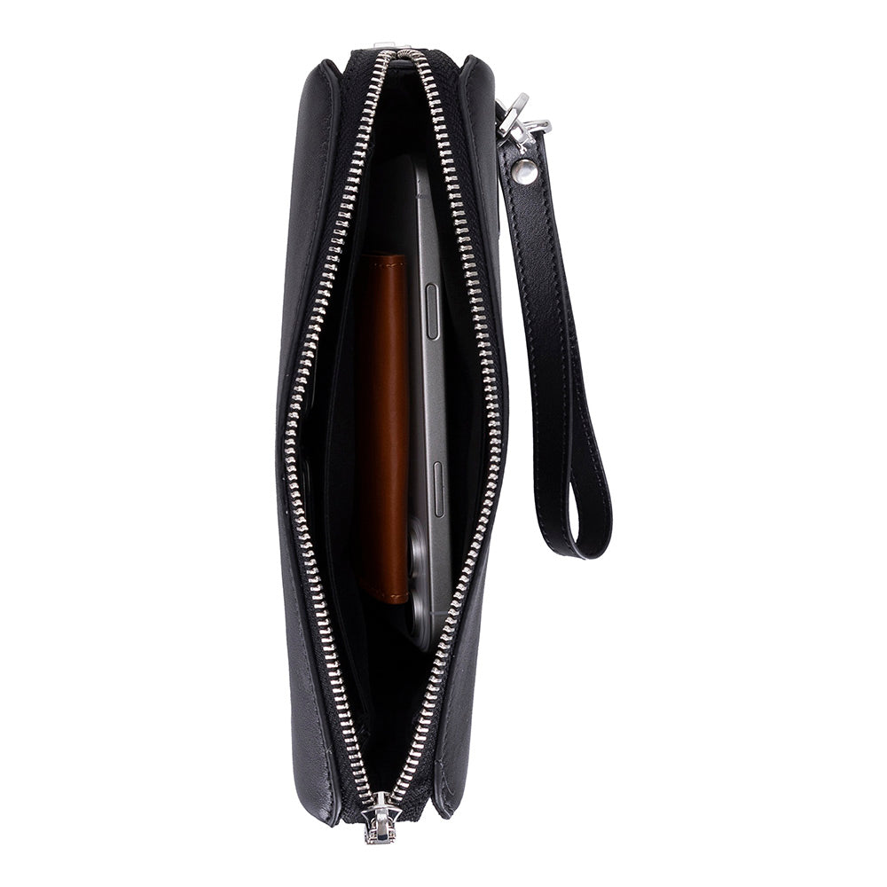 The Nomad Leather Wristlet Clutch – Minimal Zip Wallet & Travel Carry