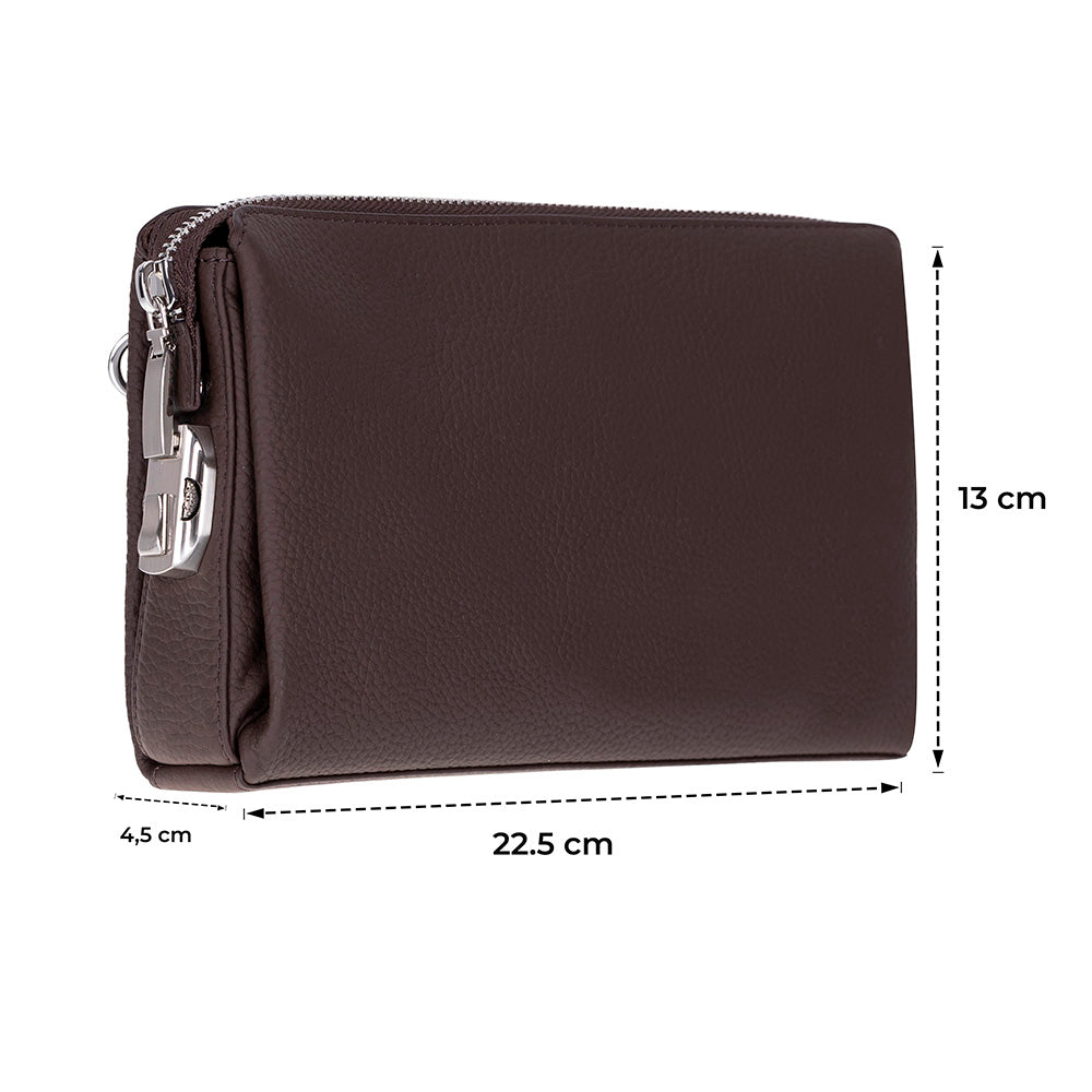 The Nomad Leather Wristlet Clutch – Minimal Zip Wallet & Travel Carry