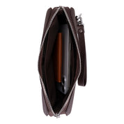 The Nomad Leather Wristlet Clutch – Minimal Zip Wallet & Travel Carry