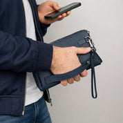 The Nomad Leather Wristlet Clutch – Minimal Zip Wallet & Travel Carry