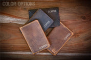 Slim Leather Card Holder Front Pocket Wallet - Legendary Hide