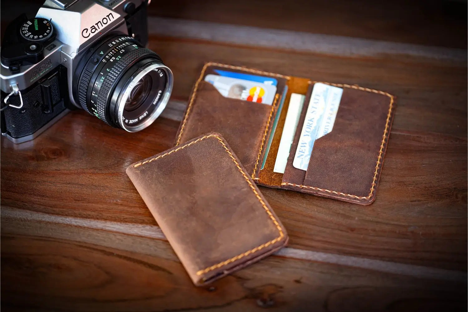 Slim Leather Card Holder Front Pocket Wallet - Legendary Hide