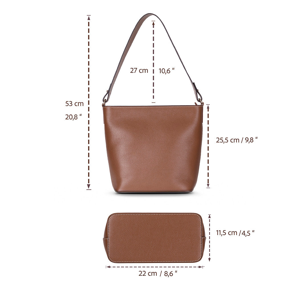 Elena Tote — Genuine Leather Shoulder Bag
