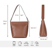 Elena Tote — Genuine Leather Shoulder Bag
