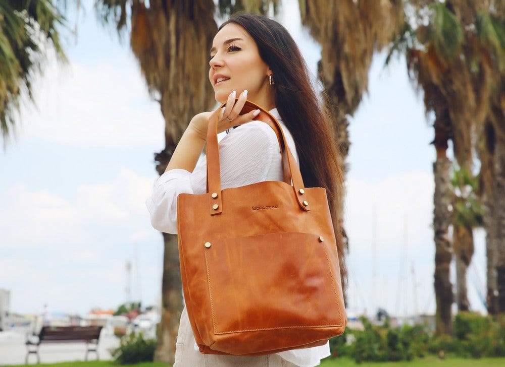 Moon Leather Tote Bag