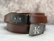 Men's Leather Belt, Personalized Groomsmen Belt, LegendaryHide PrecisionFit Leather Ratchet Belt, Unique Gift for Husband