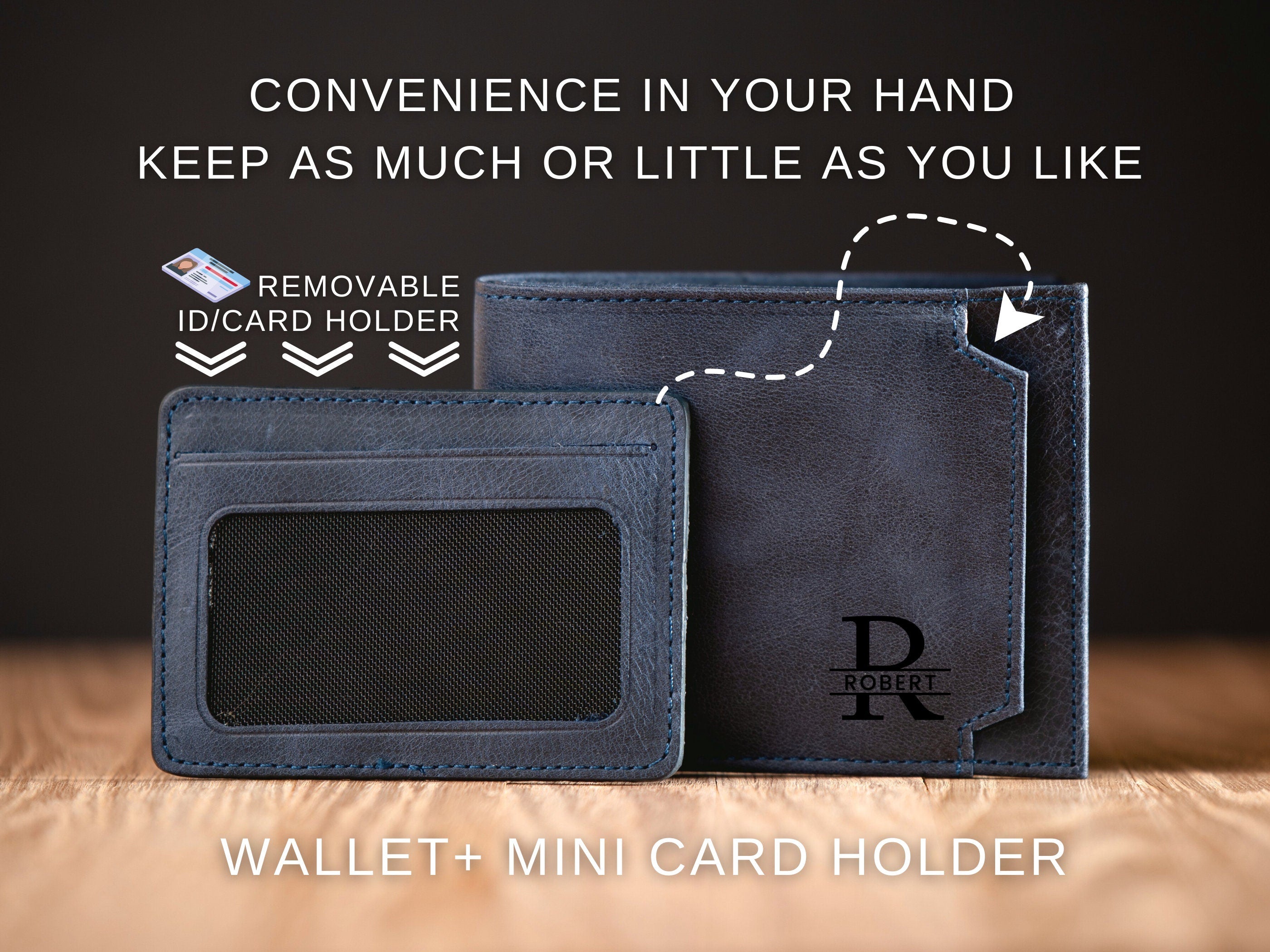 Personalized Leather Gift Set for Him – Belt + Wallet + Gift Box | Removable ID Holder | Anniversary & Birthday Gift, Boyfriend Present