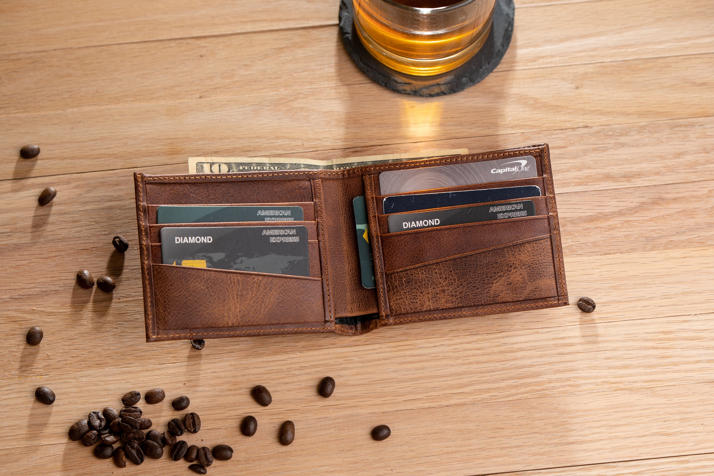 Personalized Leather Gift Set for Him – Belt + Wallet + Gift Box | Removable ID Holder | Anniversary & Birthday Gift, Boyfriend Present