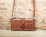 Chic Leather Wallet for Women with Phone Compartment, Modern Travel Accessory, Crossbody Phone Wallet, Leather Bag, Women's Purse,