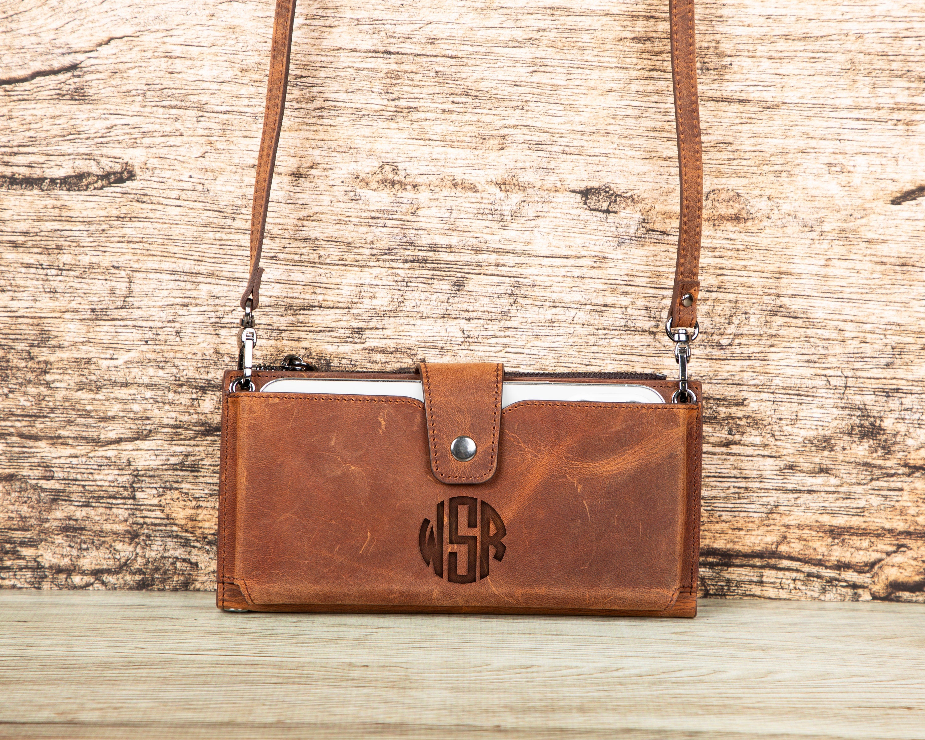 Crossbody Phone Wallet, Chic Leather Wallet for Women with Phone Compartment, Modern Travel Accessory, Leather Bag, Women's Purse,