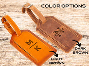 Leather Luggage Tag with Airtag pocket, Personalized luggage tag, Customized Genuine Leather Luggage Tag, Engraved Baggage Tags
