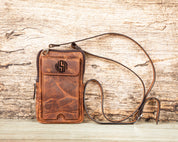 Leather Crossbody Phone Wallet with Strap, Large Phone Pocket & Stylish Case, Custom Engraving, Perfect for iPhone and Android Users Gift