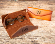 Personalized Leather Glasses Case with Magnetic Clasp, Custom Engraved Gift, Full Grain Leather, Eyeglass Holder, Eyeglasses Gift for Women