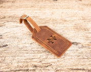 Monogram Leather AirTag Luggage Tag – Premium Personalized Travel ID, Tracker-Ready Gift for Jetsetters & Business Travelers