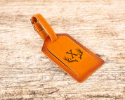 Monogram Leather AirTag Luggage Tag – Premium Personalized Travel ID, Tracker-Ready Gift for Jetsetters & Business Travelers