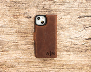 iPhone 16 Pro Max Leather Wallet Case, MagSafe Compatible, Personalized Engraved Folio Cover, Handmade Detachable Phone Case, Travel Wallet