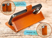 Phone 14 pro max Case, Leather Phone Wallet, MagSafe Compatible Modern Travel Phone Case, iPhone 14, 14 Pro Cover