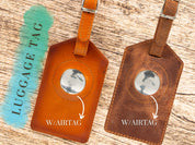 Monogram Leather AirTag Luggage Tag – Premium Personalized Travel ID, Tracker-Ready Gift for Jetsetters & Business Travelers