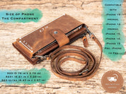 Chic Leather Wallet for Women with Phone Compartment, Modern Travel Accessory, Crossbody Phone Wallet, Leather Bag, Women's Purse,