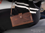 Crossbody Phone Wallet, Chic Leather Wallet for Women with Phone Compartment, Modern Travel Accessory, Leather Bag, Women's Purse,