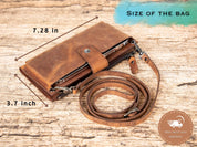 Leather Wallet with Phone Compartment, Modern Travel Accessory, Crossbody Phone Wallet, Leather Bag, Women's Purse