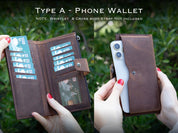 Leather Wallet with Phone Compartment, Modern Travel Accessory, Crossbody Phone Wallet, Leather Bag, Women's Purse