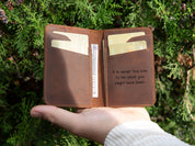 Personalized Ultra Slim Wallet, Small Front Pocket Card Holder, Leather Wallet with Minimalist Design, Modern Travel Accessory