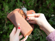 Personalized Full Grain Leather Glasses Case | Eyewear Protector with Snap Closure | Sunglasses Sleeve