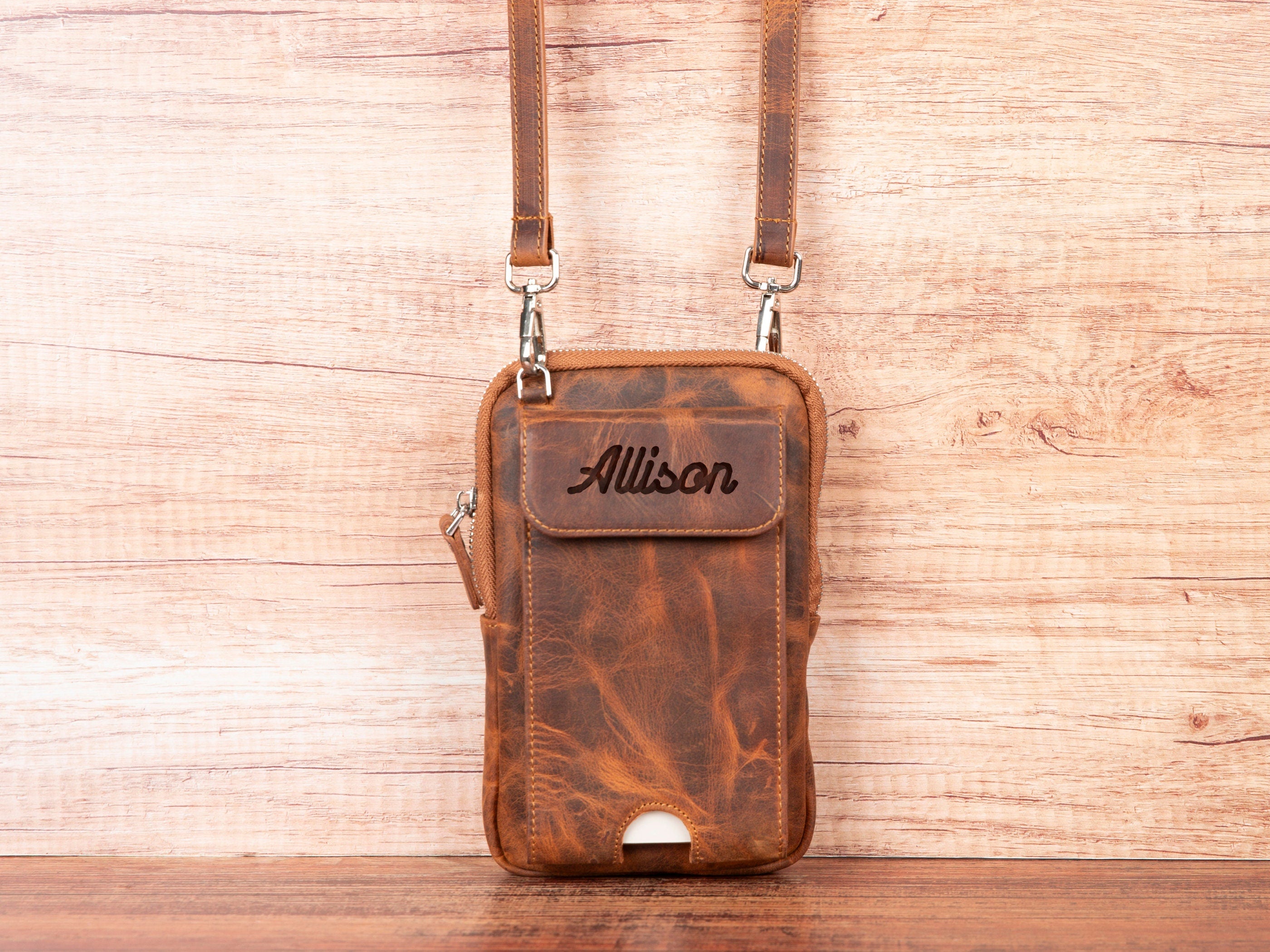 Crossbody Phone Case | Unisex Phone Wallet for Screen Size 6.5" | Leather Wallet with large size phone pocket