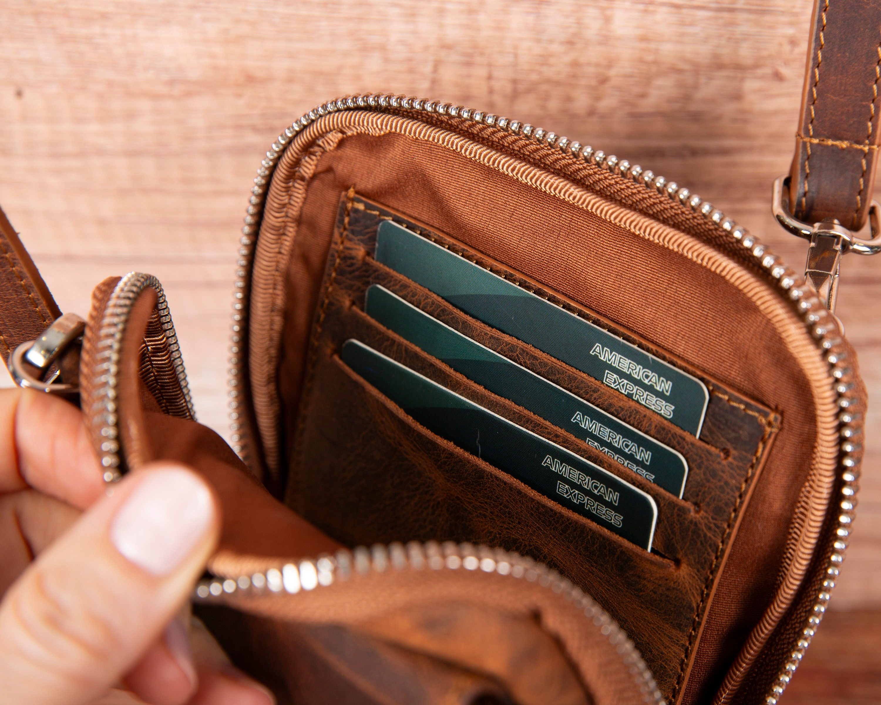 Crossbody Phone Case | Unisex Phone Wallet for Screen Size 6.5" | Leather Wallet with large size phone pocket