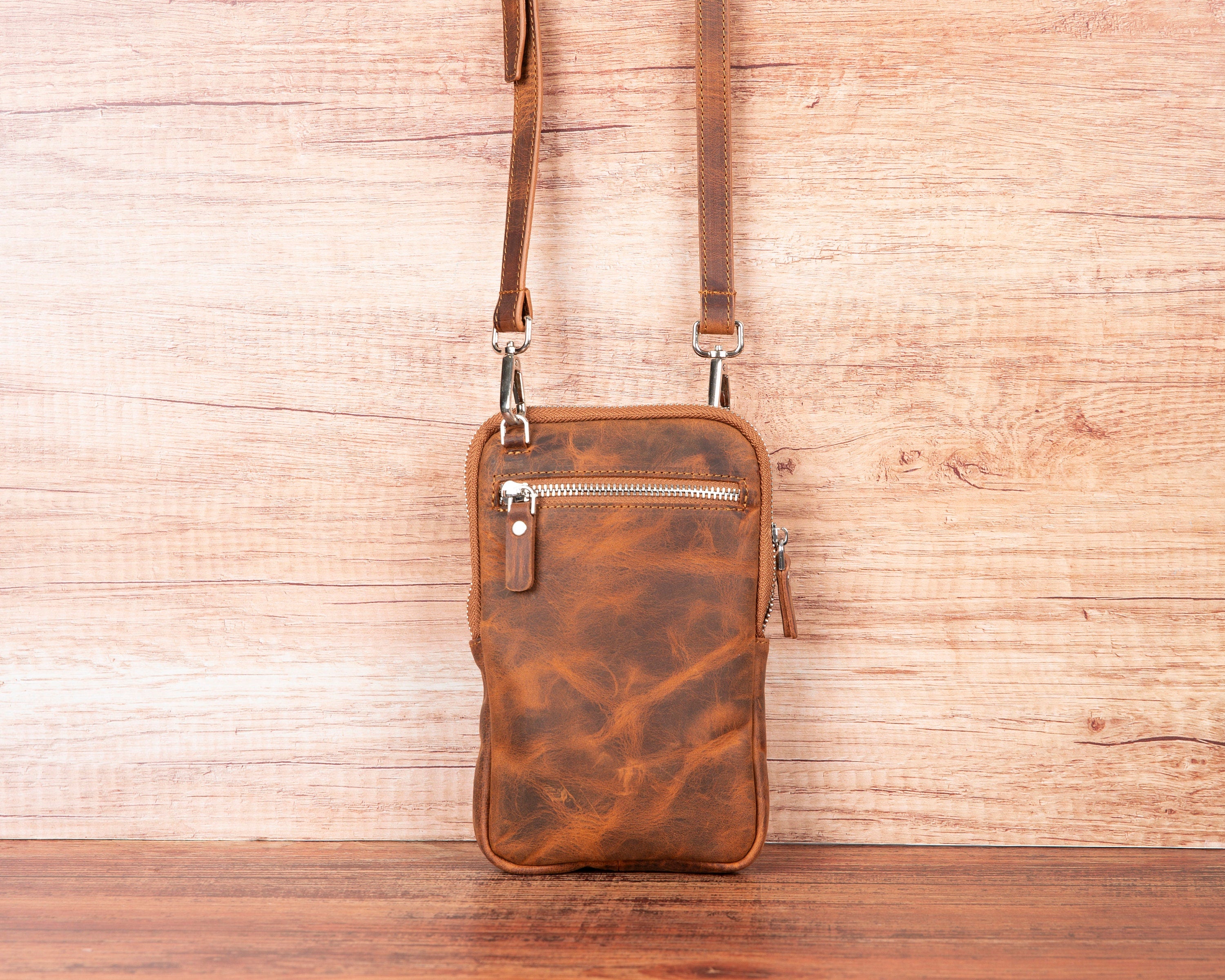 Crossbody Phone Case | Unisex Phone Wallet for Screen Size 6.5" | Leather Wallet with large size phone pocket