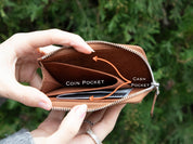 Personalized Wallet, Leather Wallet with Zipper Pouch, Everyday Wallet, Modern Travel Accessory