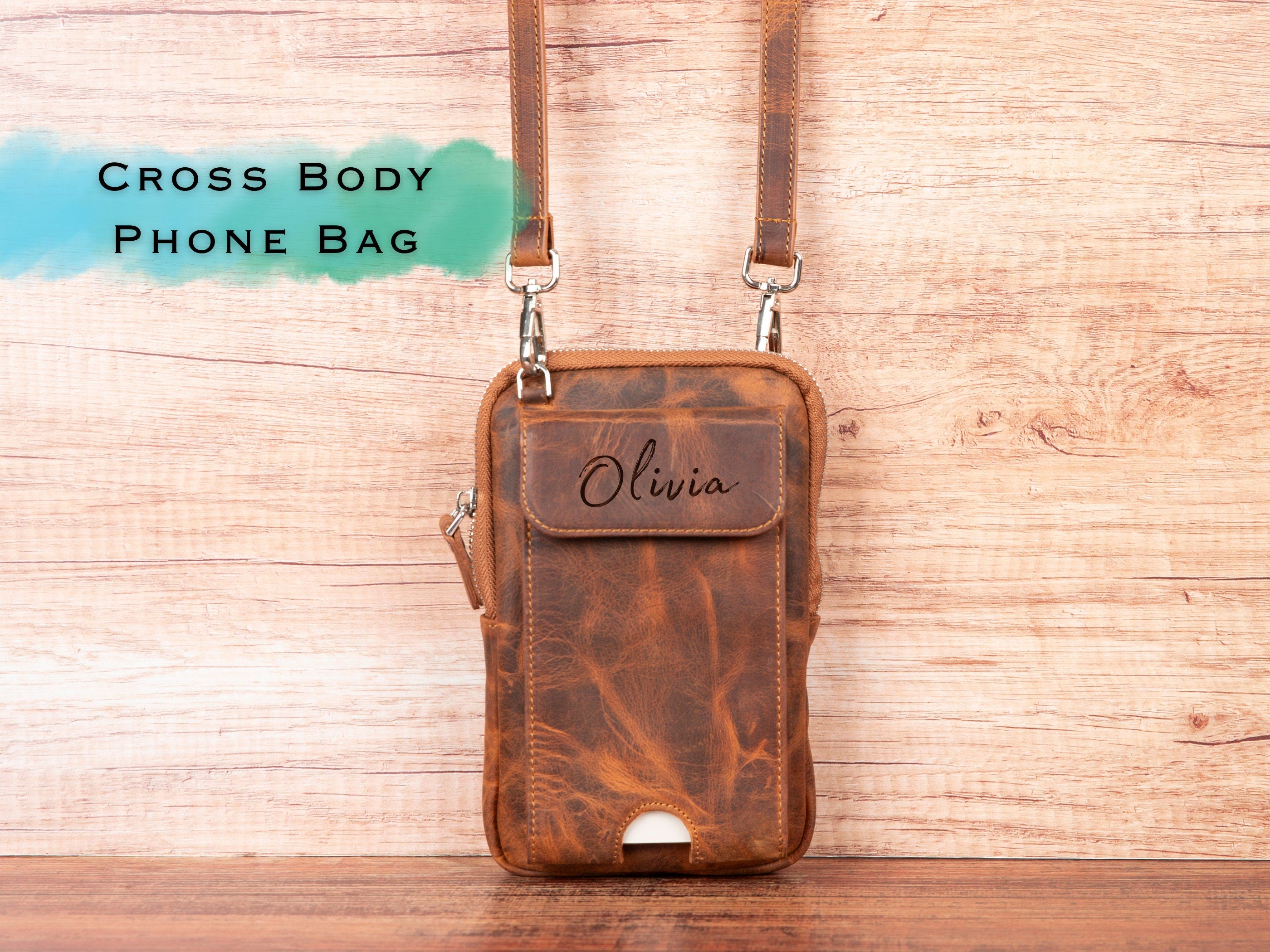 Cross Body Bag, Leather Phone Wallet, Womens Wallet, Phone Bag, Phone Holder, Anniversary Gift For Her, Minimalist Wallet, Personalized Bag