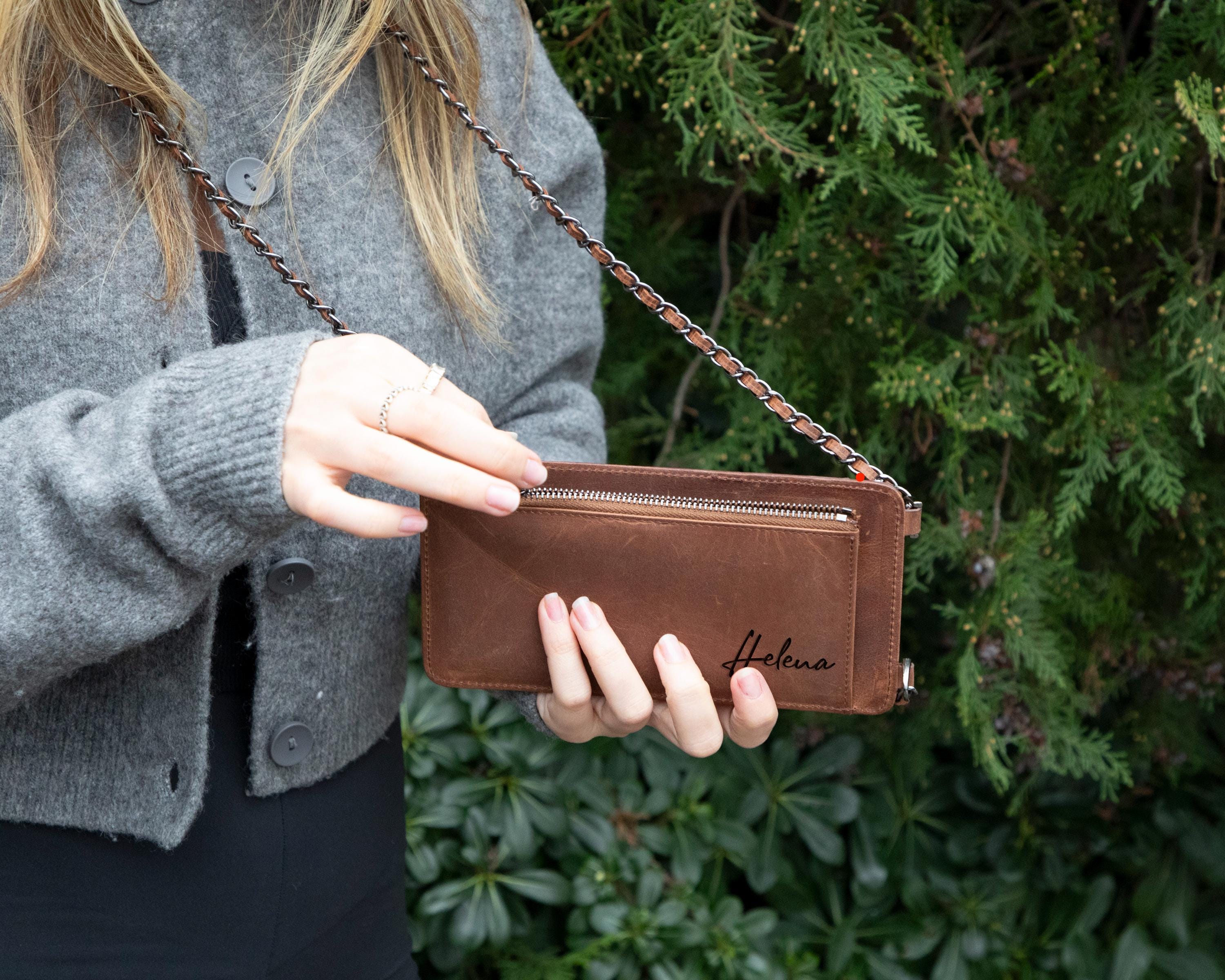 Luxury Leather Crossbody Bag Phone Wallet